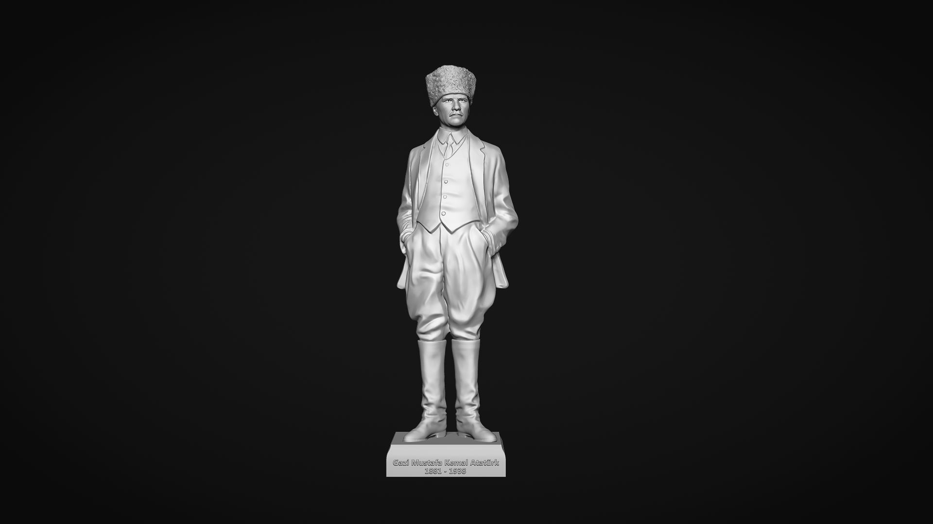 Gazi Mustafa Kemal Ataturk Statue 3D print model_15