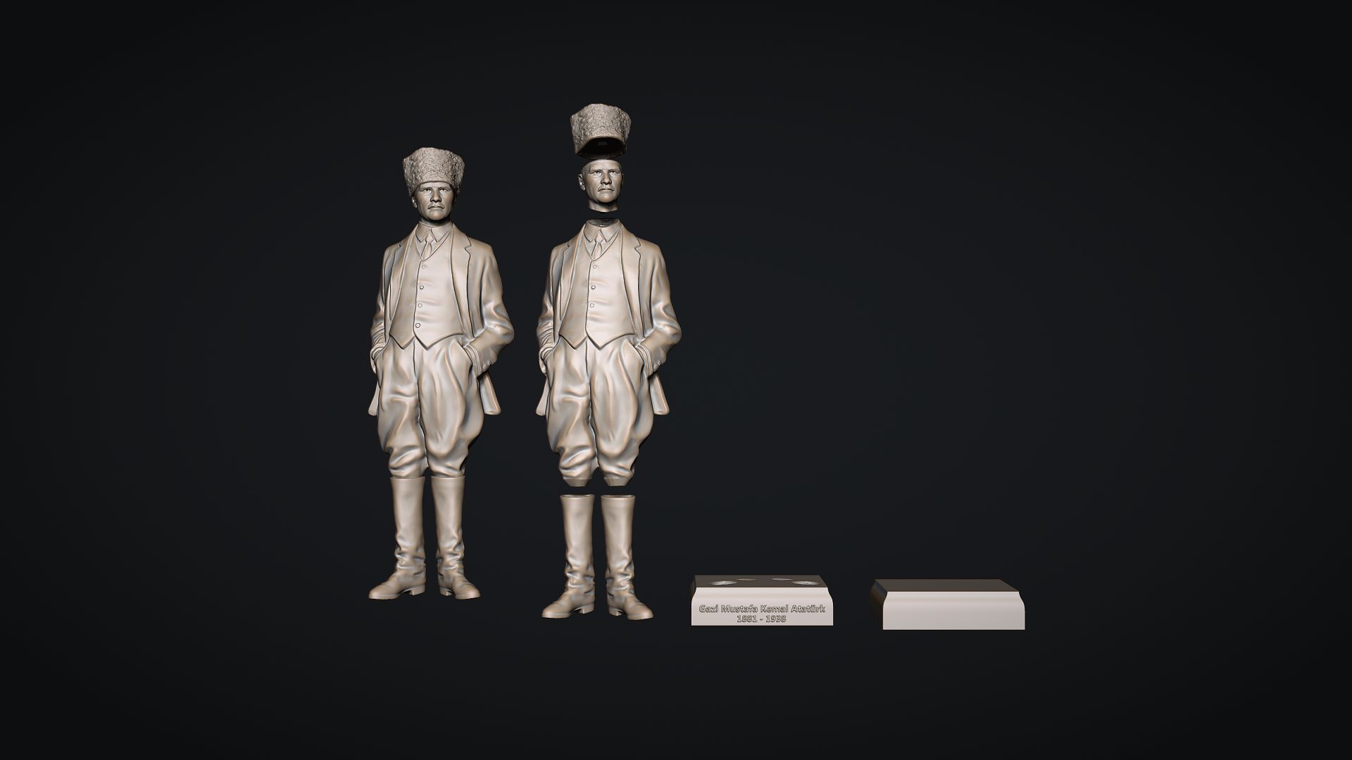 Gazi Mustafa Kemal Ataturk Statue 3D print model_6
