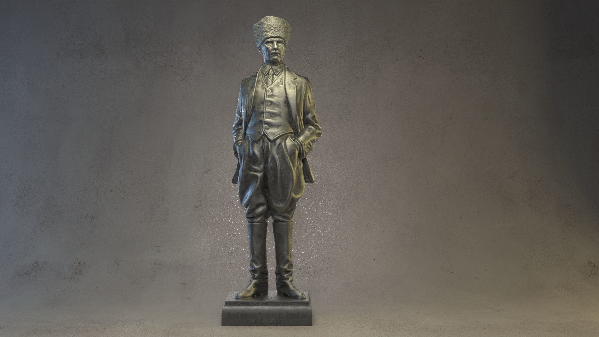 Gazi Mustafa Kemal Ataturk Statue 3D print model_1