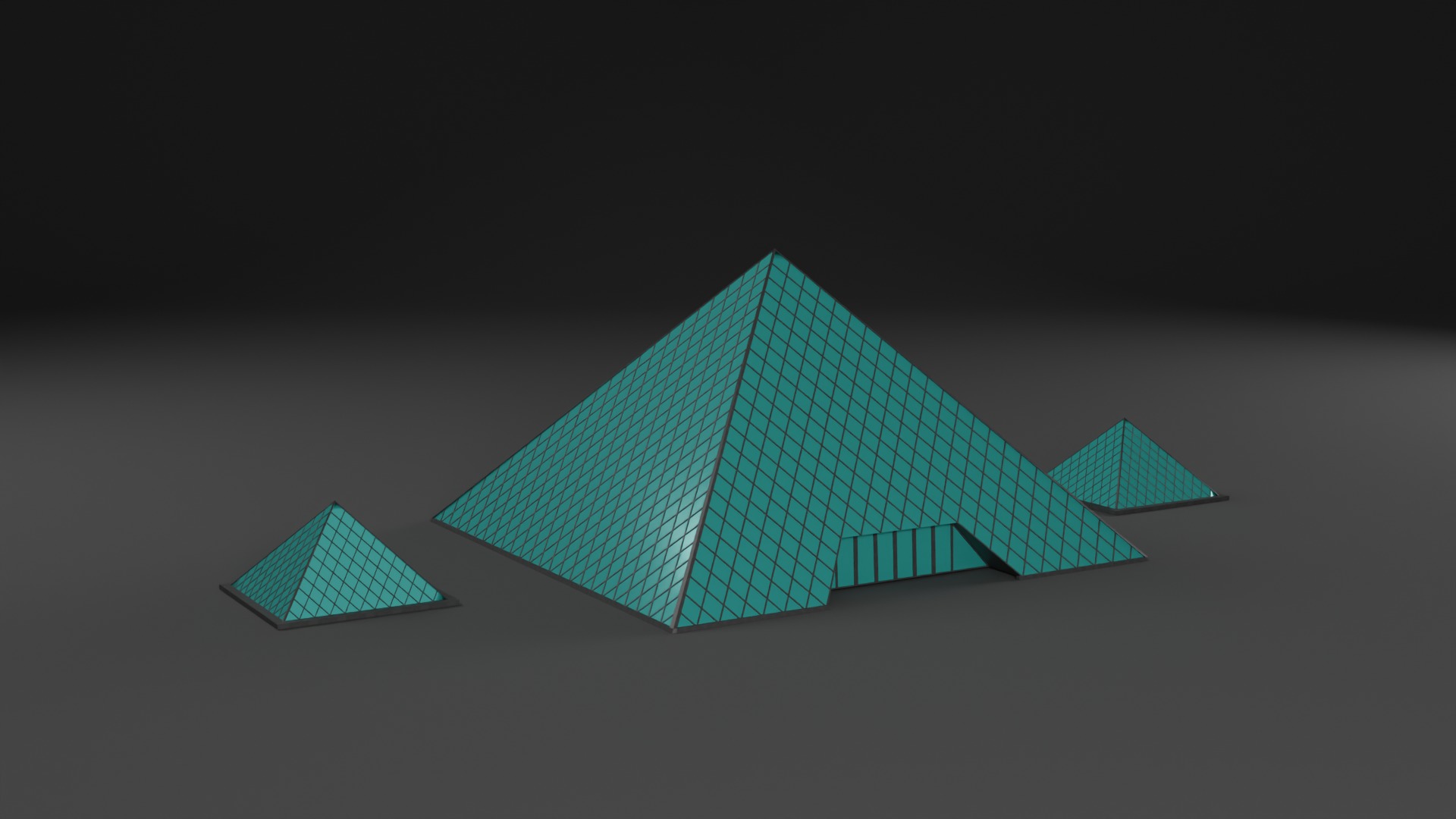 Low Poly Louvre Museum  Low-poly 3D model_5