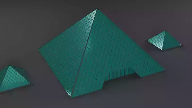 Low Poly Louvre Museum  Low-poly 3D model