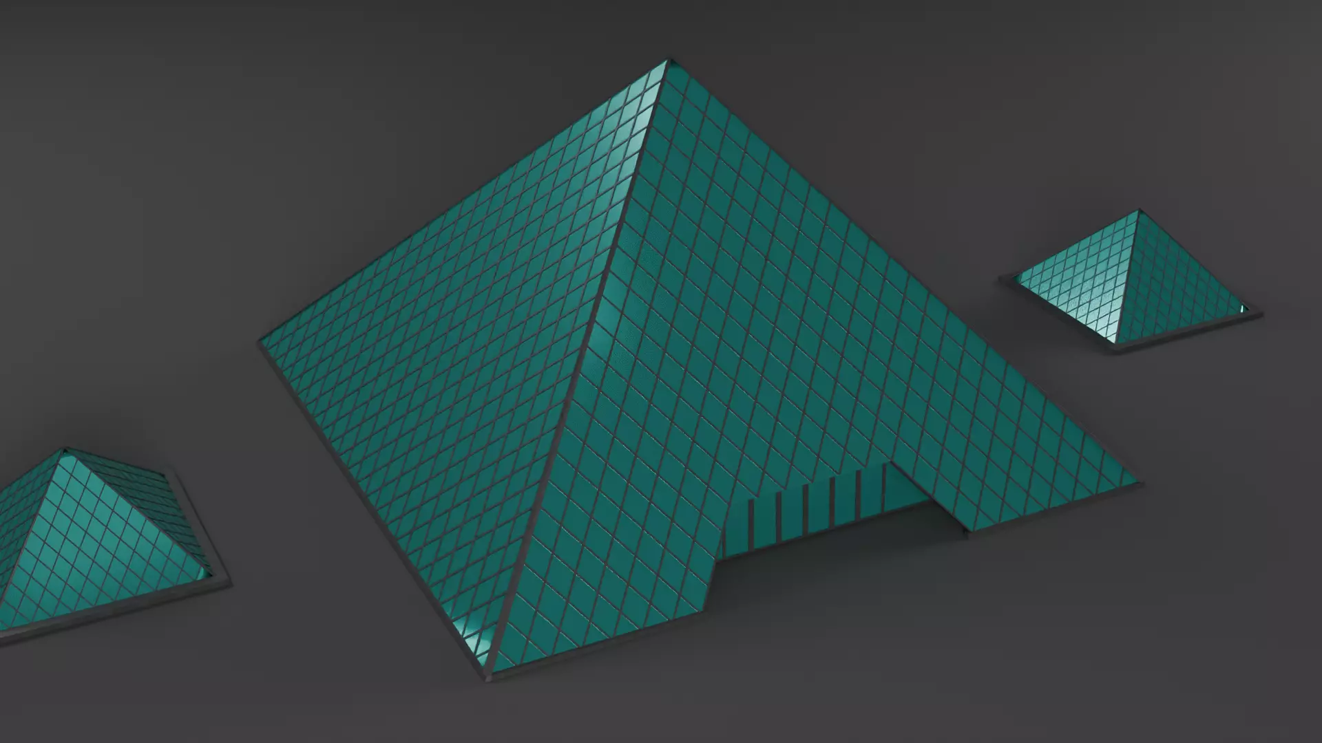 Low Poly Louvre Museum  Low-poly 3D model_0