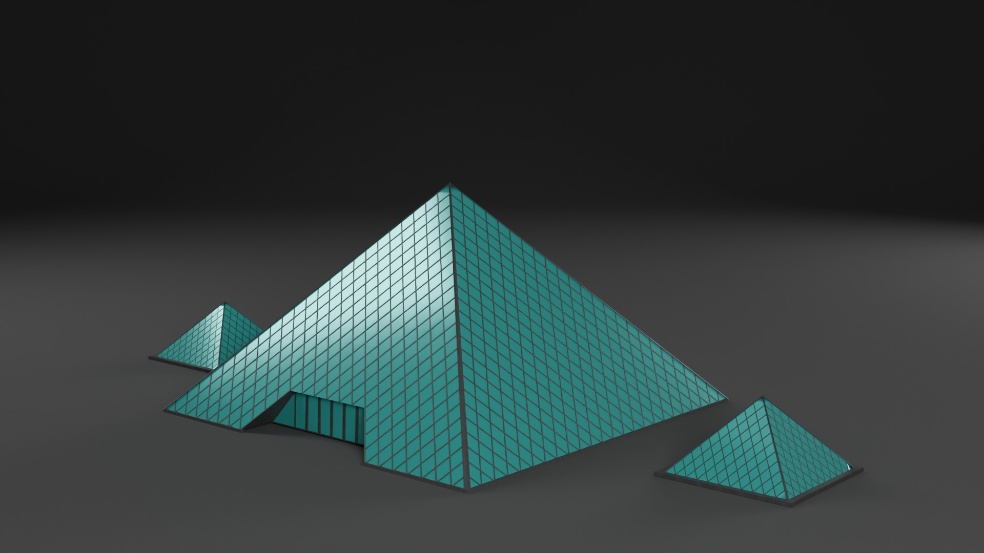 Low Poly Louvre Museum  Low-poly 3D model_6