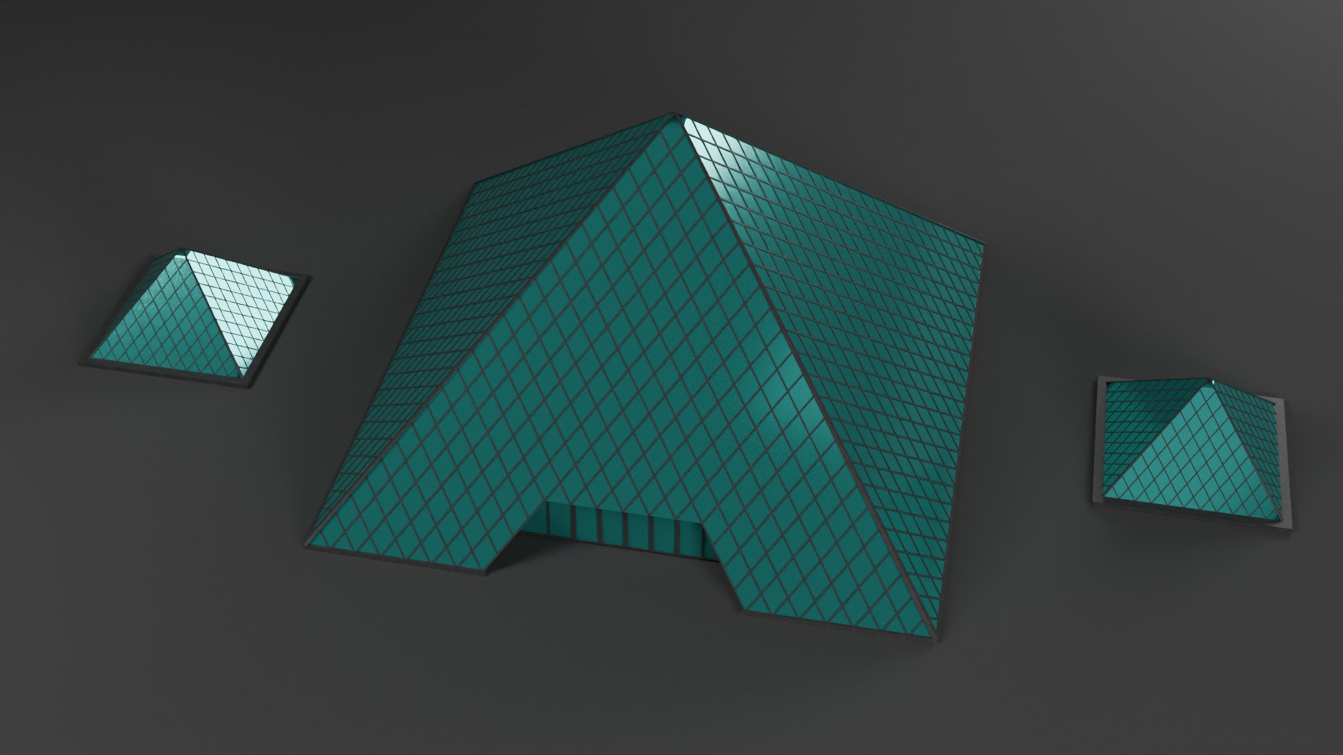 Low Poly Louvre Museum  Low-poly 3D model_3