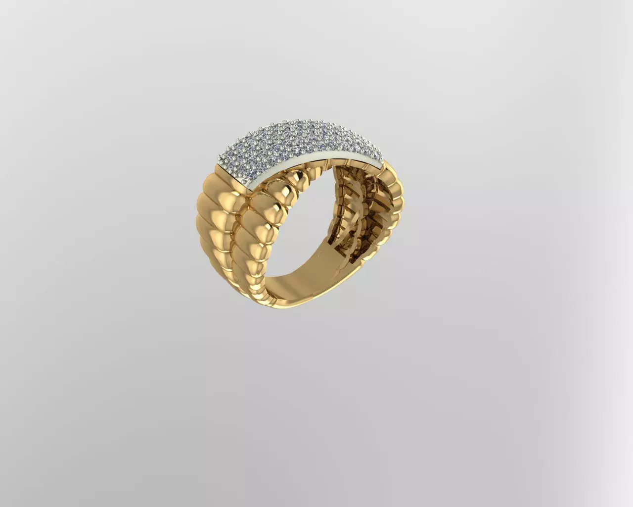 double color gold ring 3D print model_0
