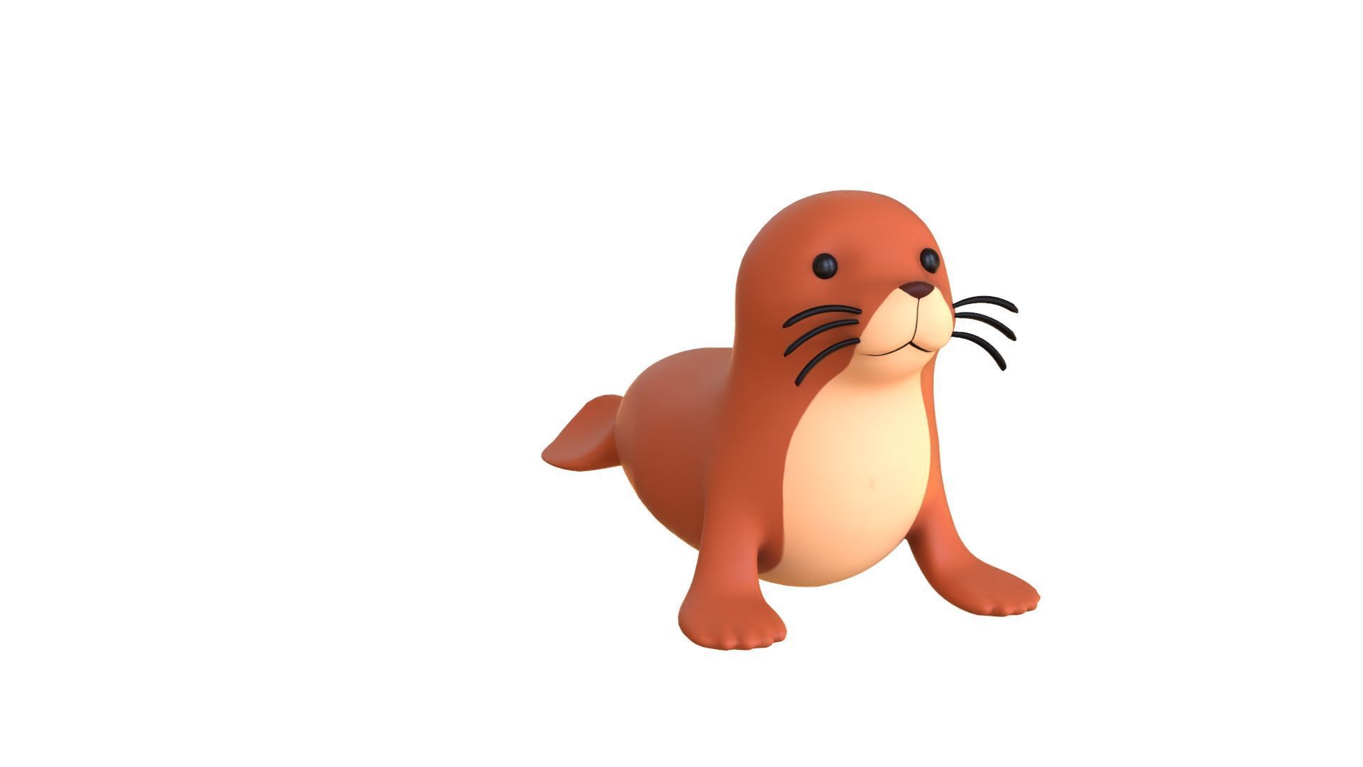 Cartoon Walrus 3D model_6