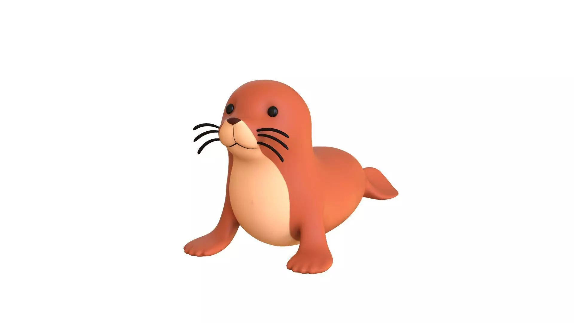 Cartoon Walrus 3D model_0