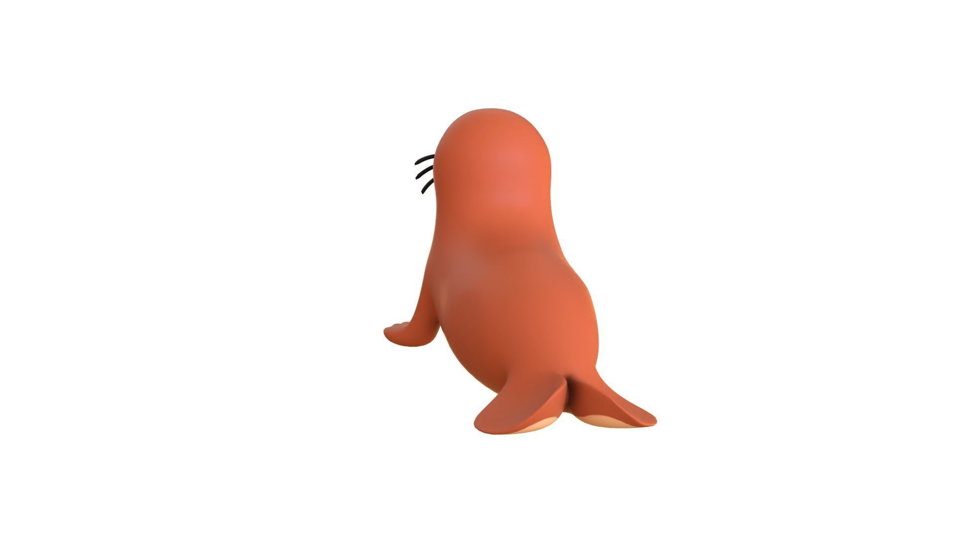 Cartoon Walrus 3D model_4