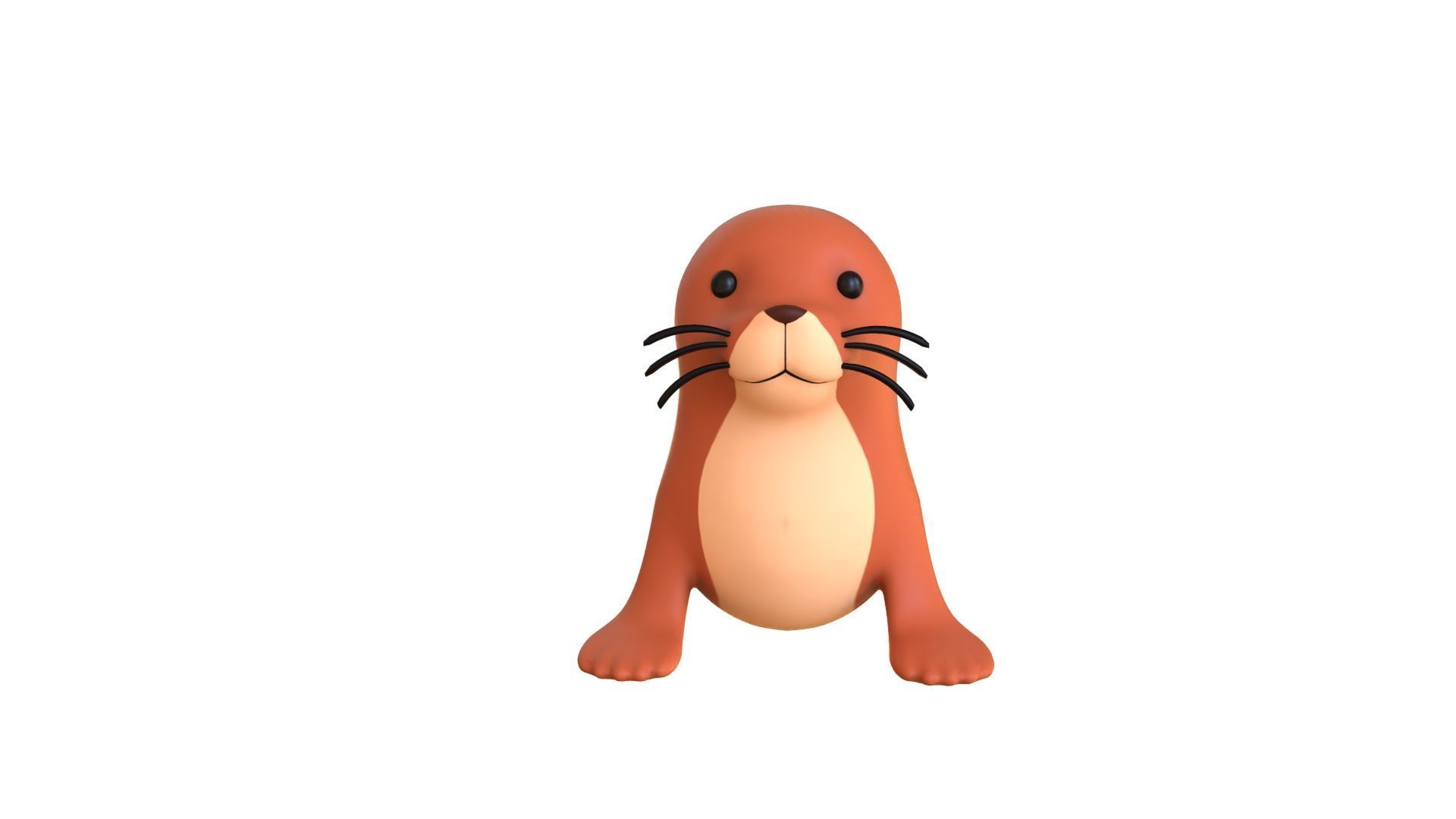 Cartoon Walrus 3D model_2
