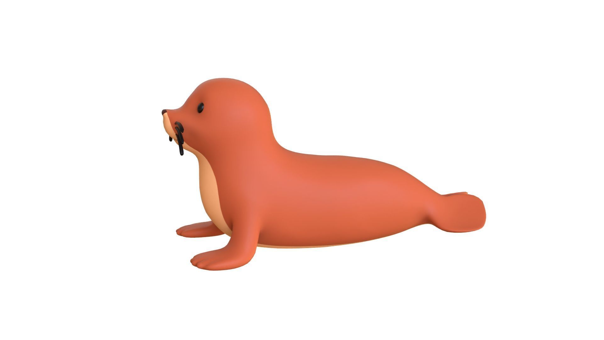 Cartoon Walrus 3D model_5