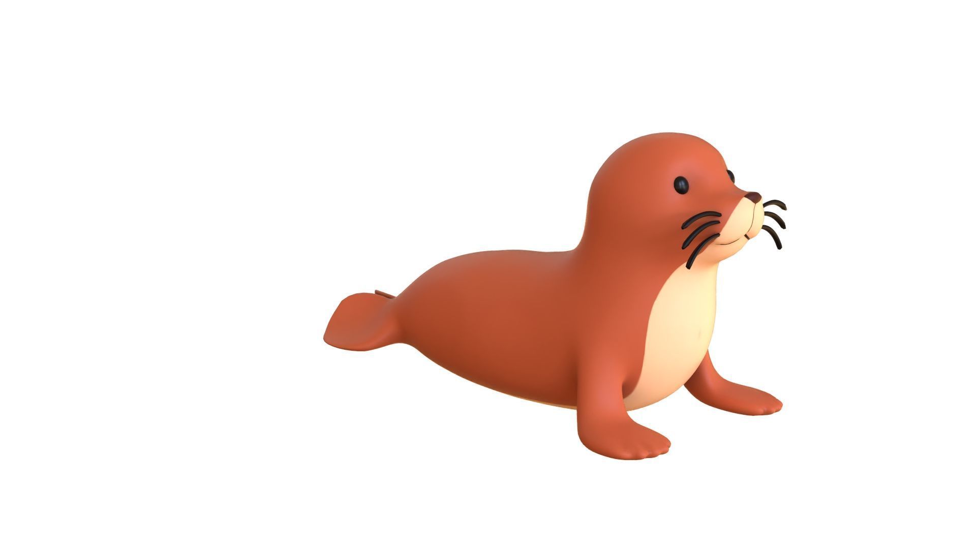 Cartoon Walrus 3D model_10