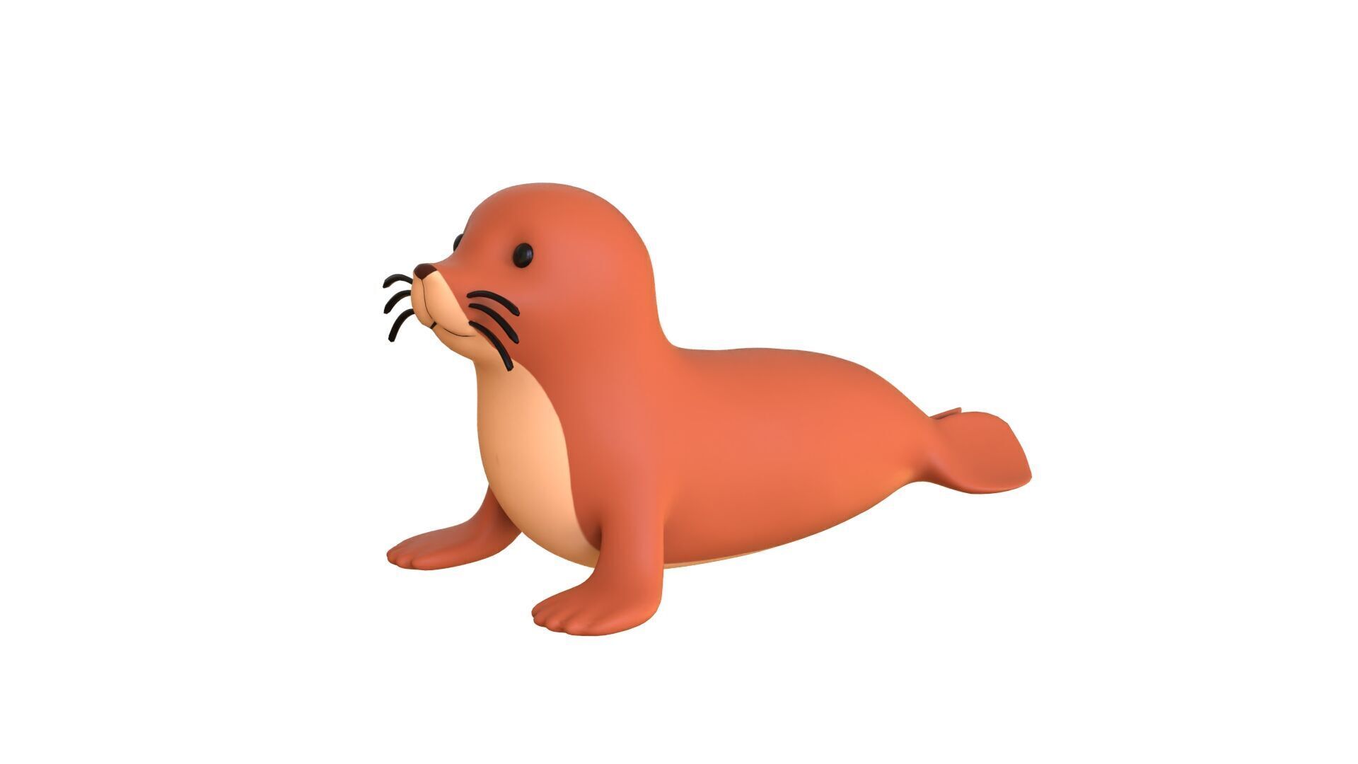 Cartoon Walrus 3D model_1