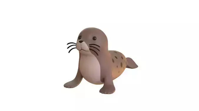 Cartoon Walrus Cute 3D model