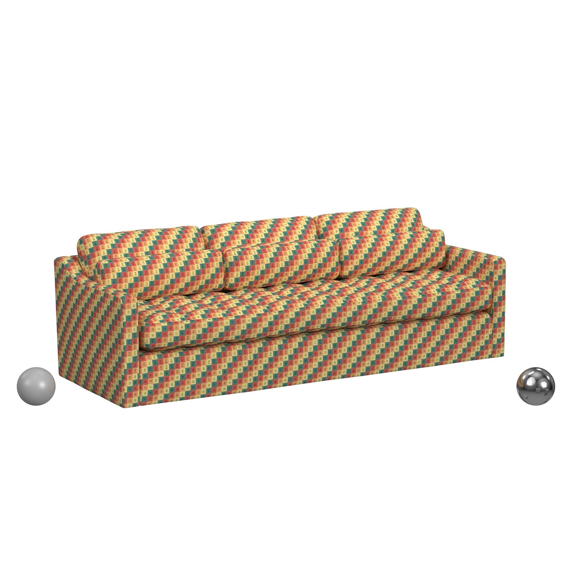  SLOPE 90 INCH SOFA - MARTINI OLIVE ANTIQUE VELVET 3D model_2