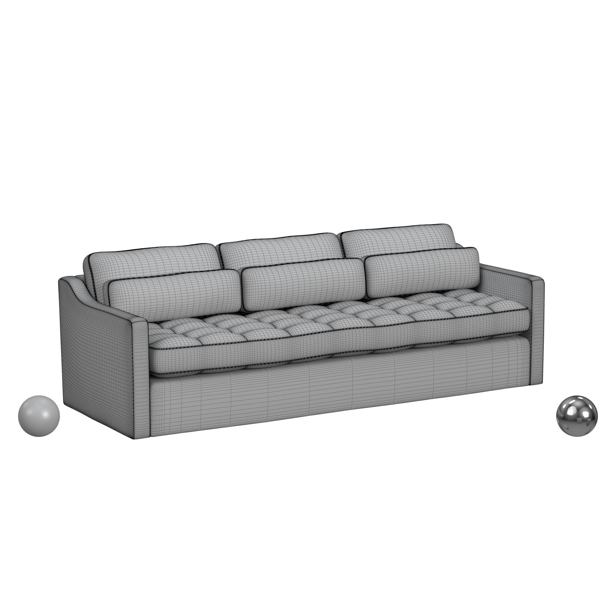  SLOPE 90 INCH SOFA - MARTINI OLIVE ANTIQUE VELVET 3D model_3