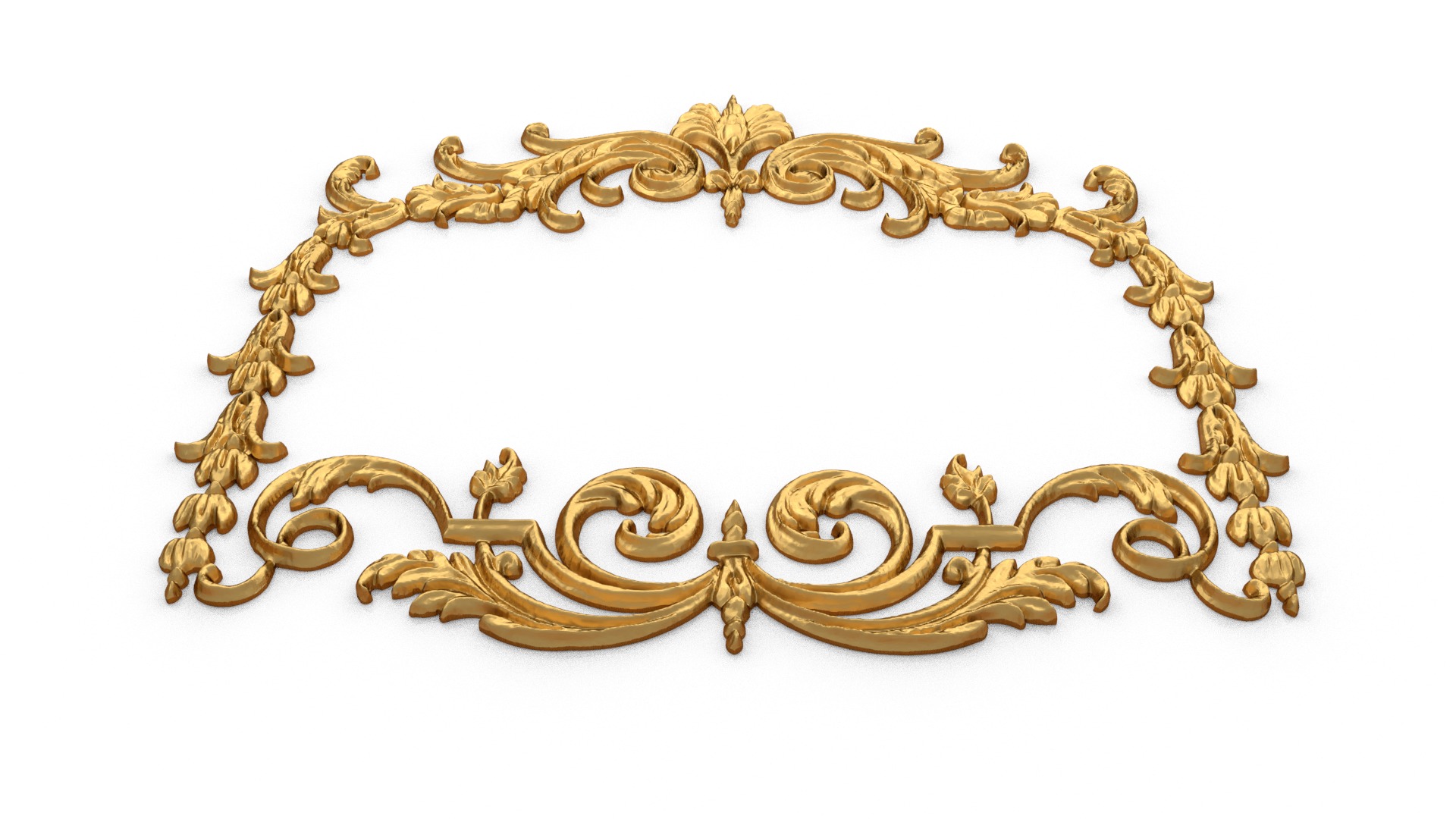 Plaster decorative frame ornament 26 3D model_4