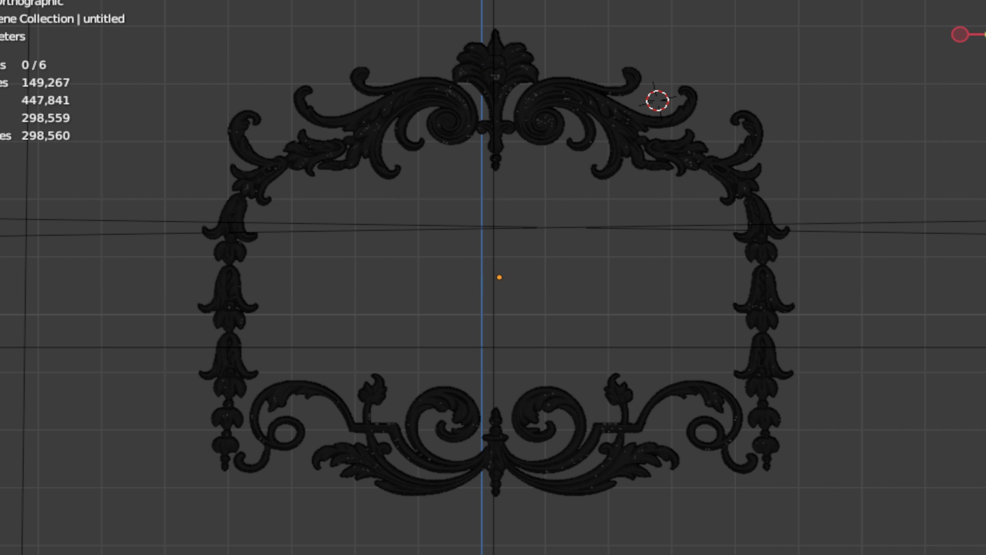 Plaster decorative frame ornament 26 3D model_5