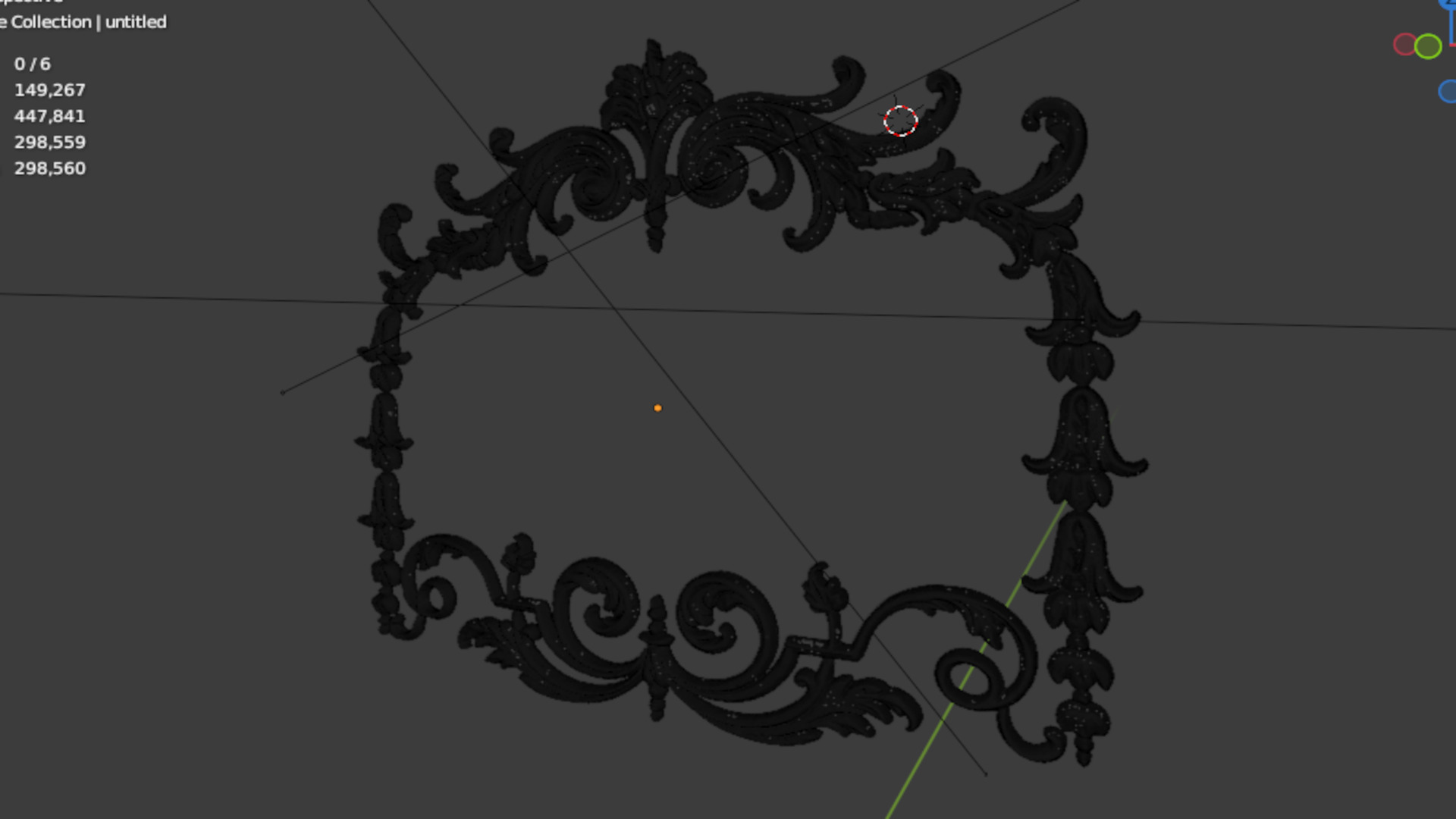 Plaster decorative frame ornament 26 3D model_6