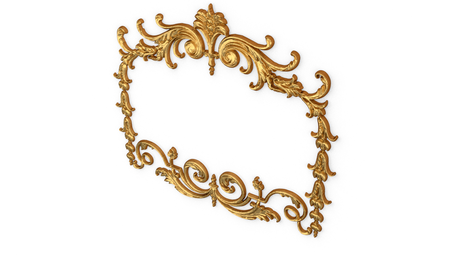 Plaster decorative frame ornament 26 3D model_3