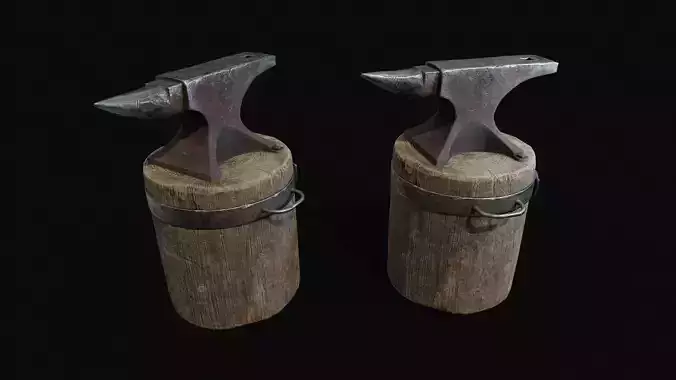 Medieval Anvil Game Ready Low-poly 3D model