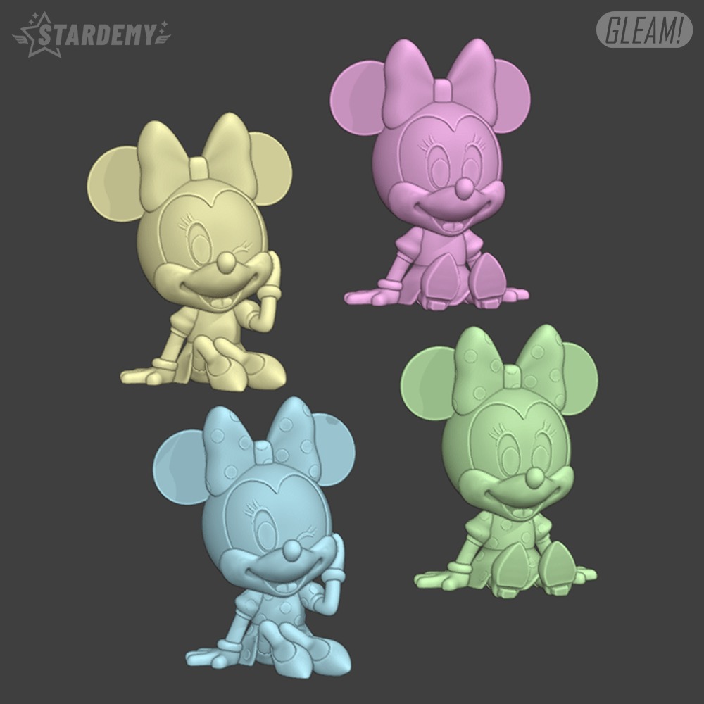 Minnie Chibi 4 models Cute Mouse Disney Fanart 3D print model_1