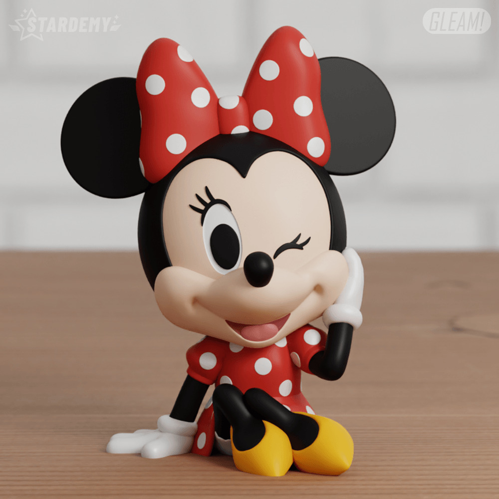 Minnie Chibi 4 models Cute Mouse Disney Fanart 3D print model_8