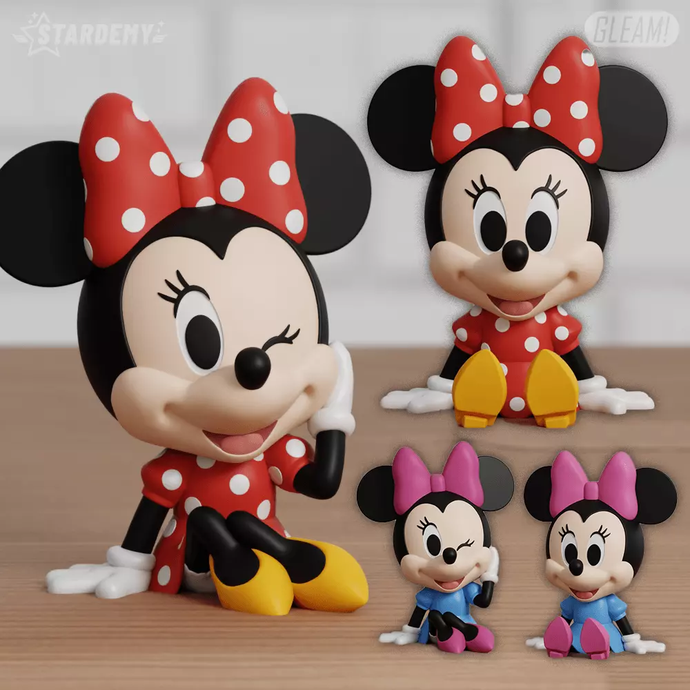 Minnie Chibi 4 models Cute Mouse Disney Fanart 3D print model_0