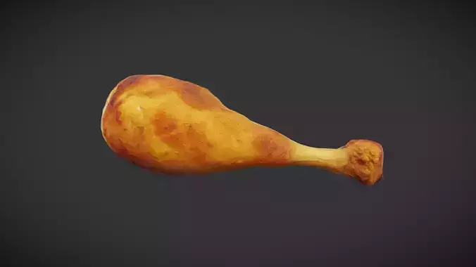 Crispy Chicken Drumstick Low-poly 3D model