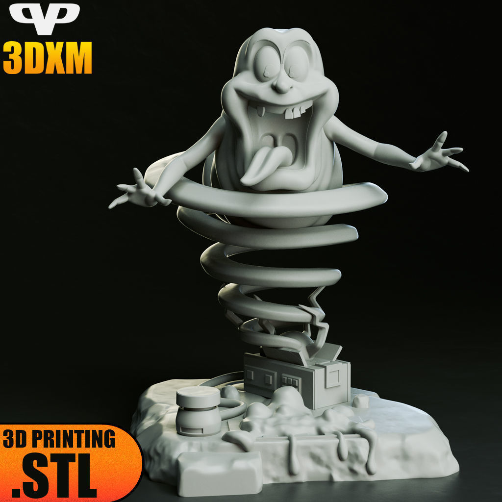 Slimer STL for 3D Printing 3DXM ChibiSTL 3D print model_3