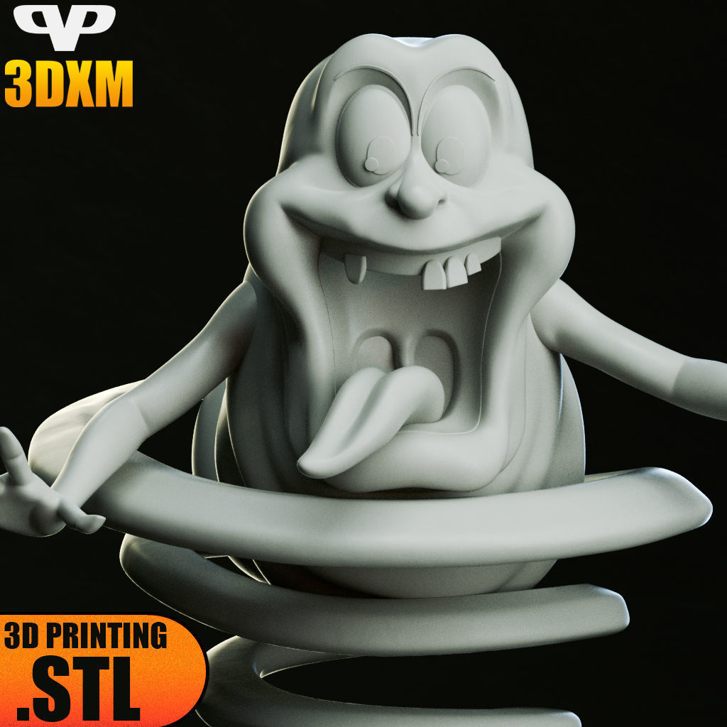 Slimer STL for 3D Printing 3DXM ChibiSTL 3D print model_4