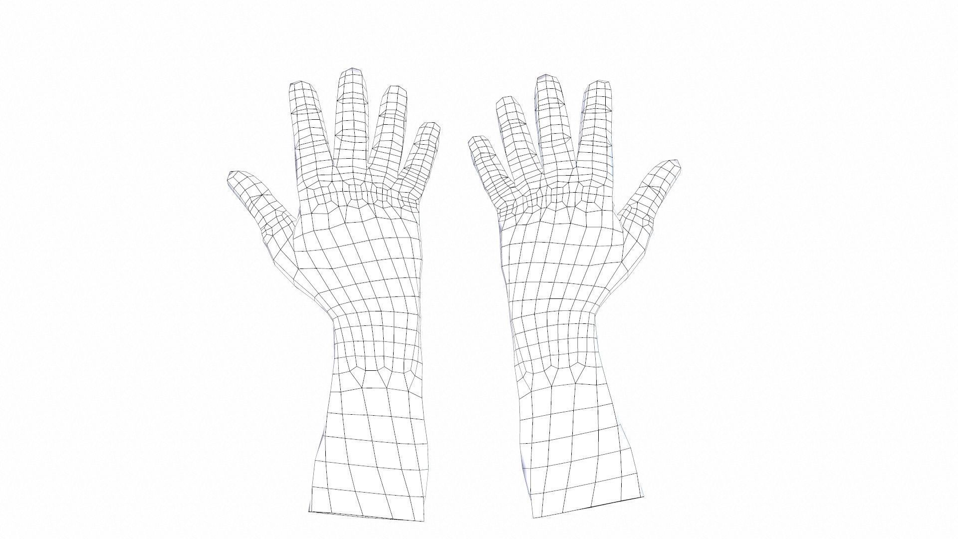 Safety Gloves Low-poly 3D model_9