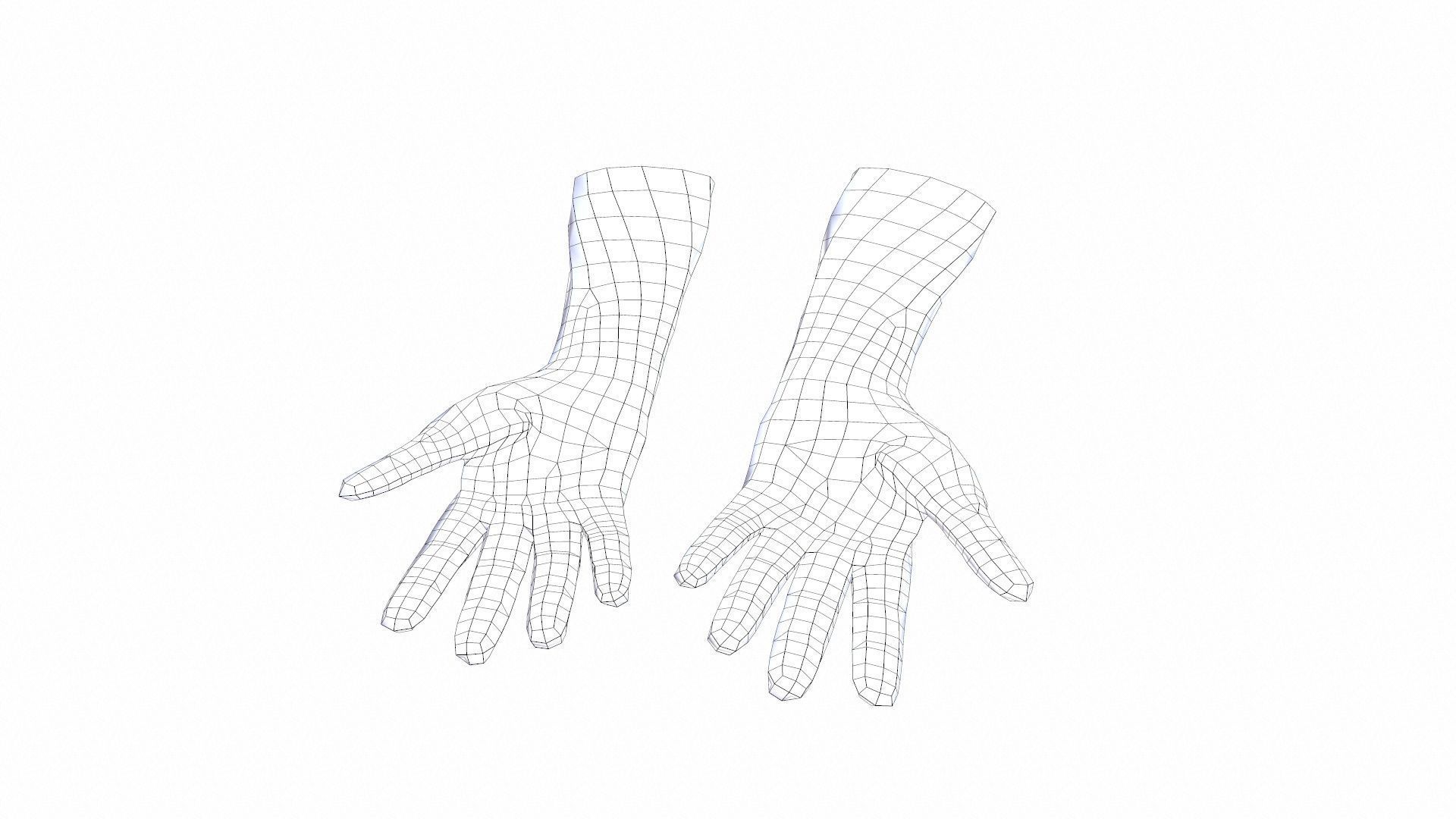 Safety Gloves Low-poly 3D model_8