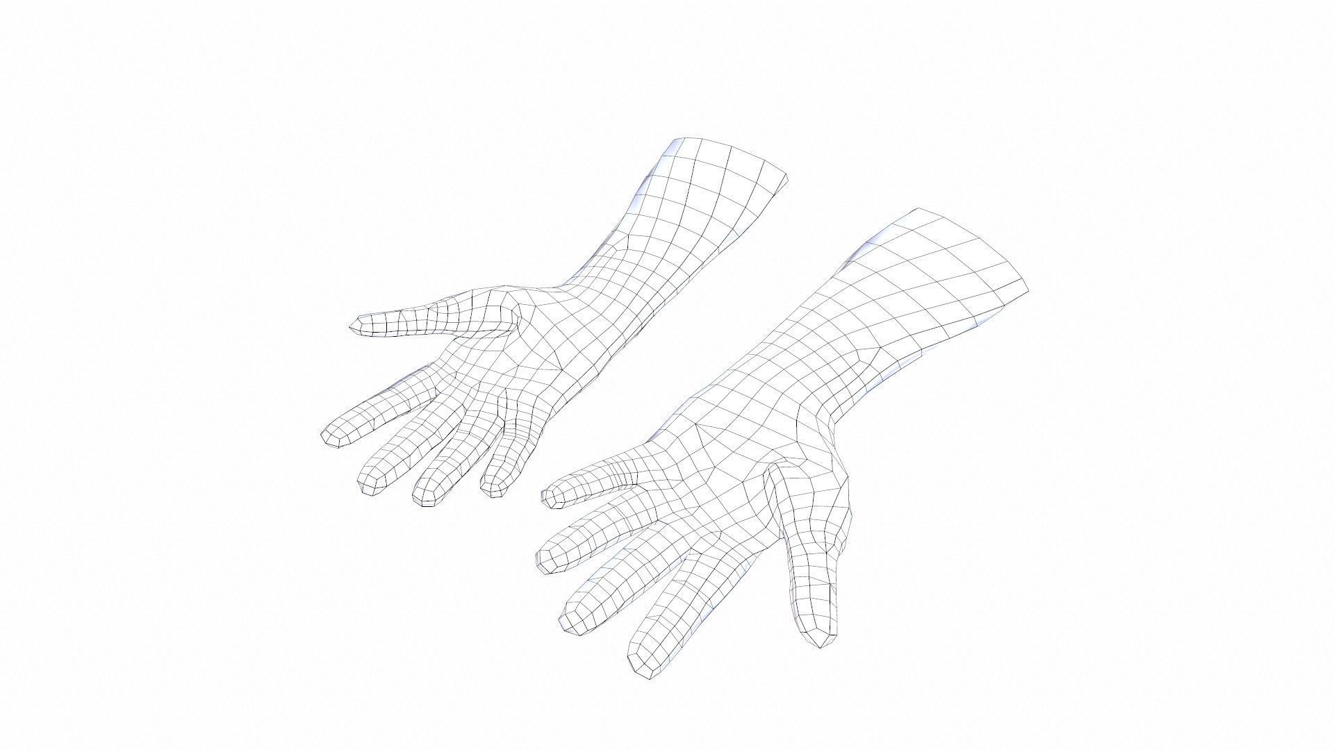 Safety Gloves Low-poly 3D model_7