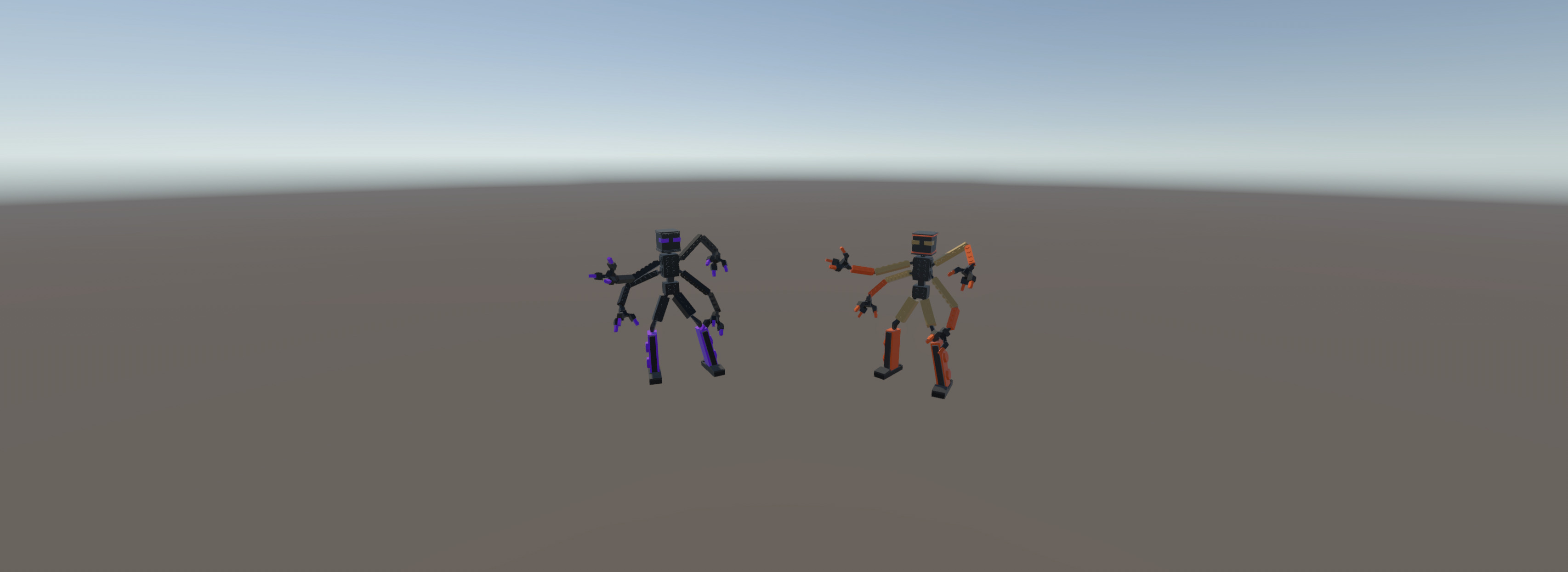 Brick Toy 3D - Low Poly - Fighter Robots Low-poly 3D model_9