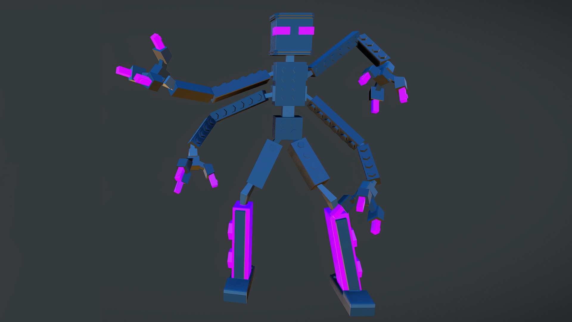 Brick Toy 3D - Low Poly - Fighter Robots Low-poly 3D model_2