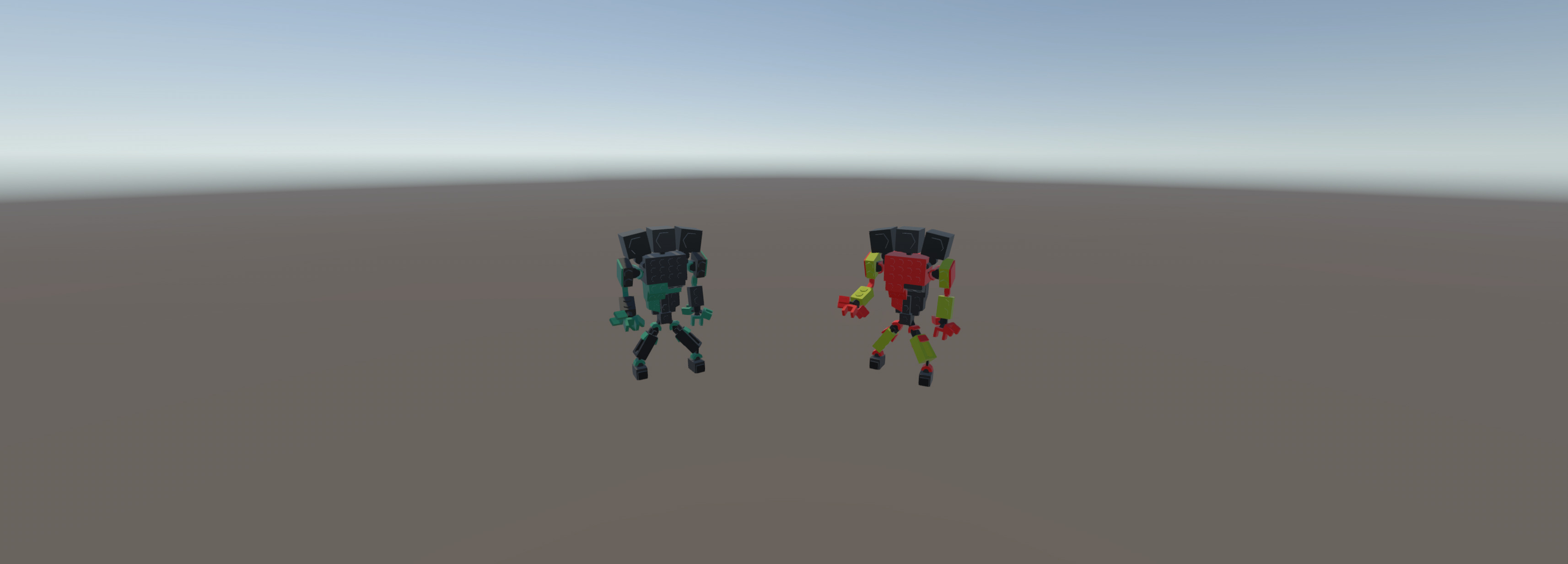 Brick Toy 3D - Low Poly - Fighter Robots Low-poly 3D model_8