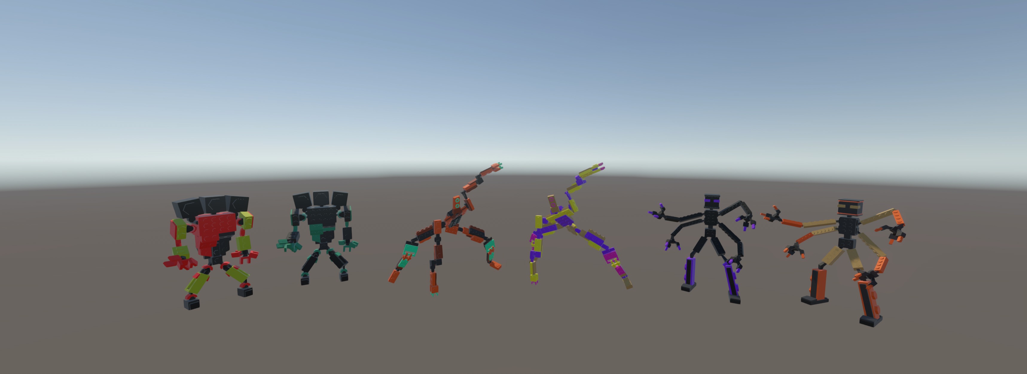 Brick Toy 3D - Low Poly - Fighter Robots Low-poly 3D model_6