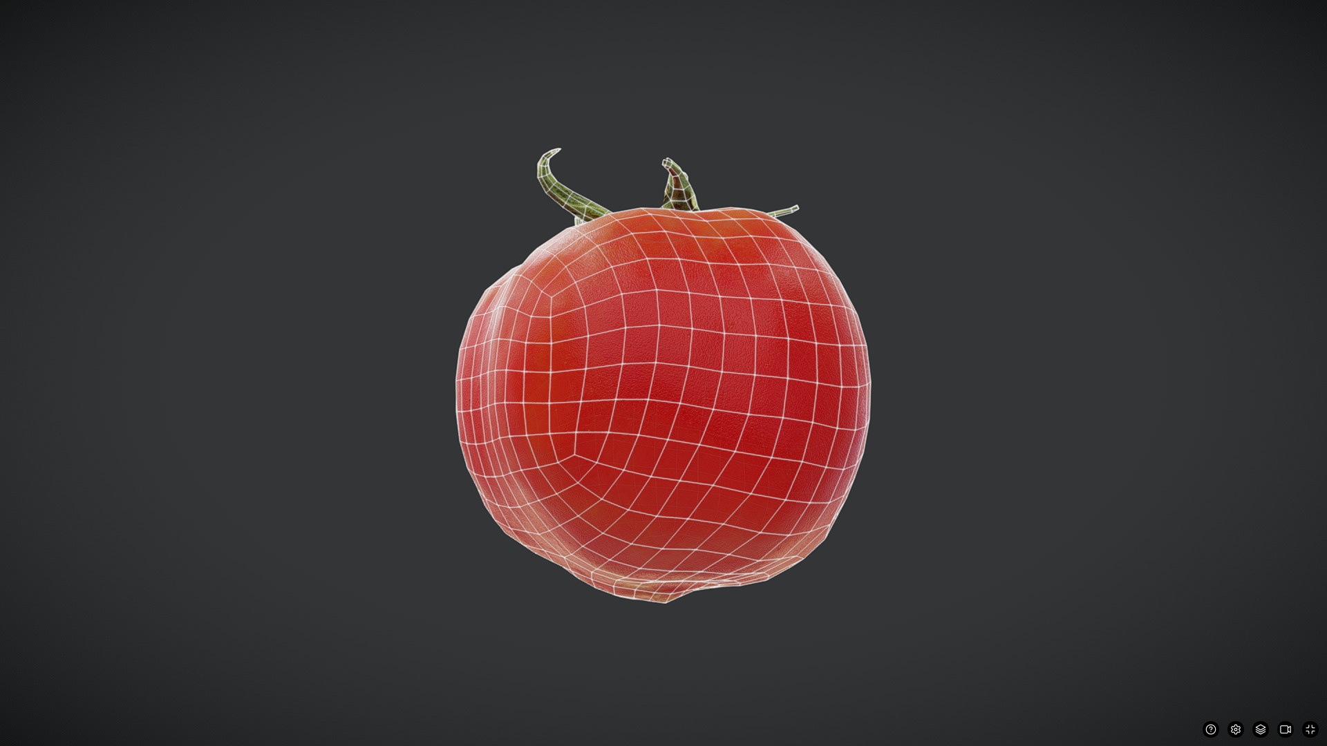 Tomato Low-poly 3D model_4