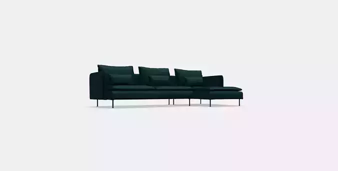 SODERHAMN 4-seat sofa with chaise longue 4