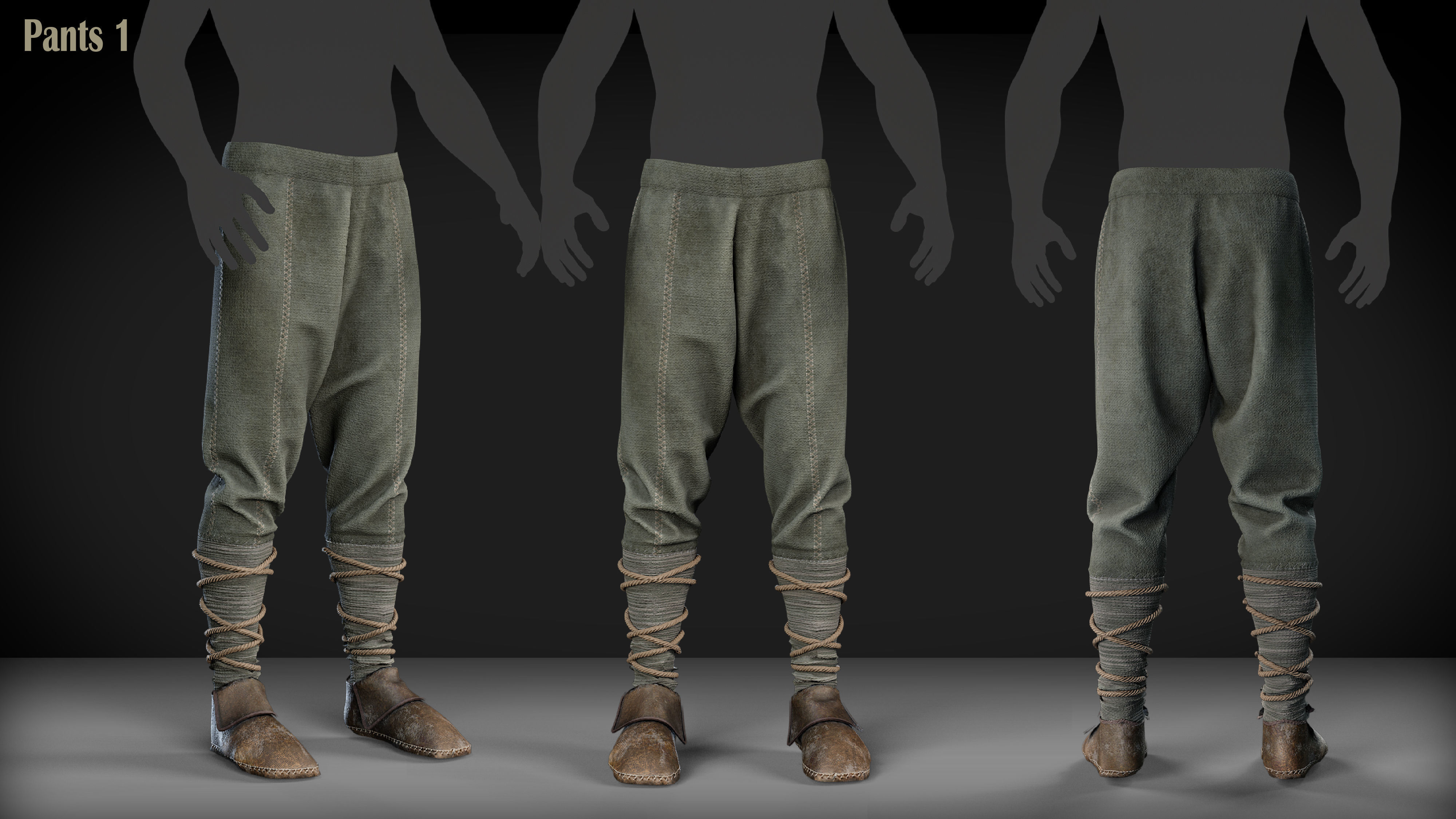 Medieval clothes collection tunic shirt pants shoes _14