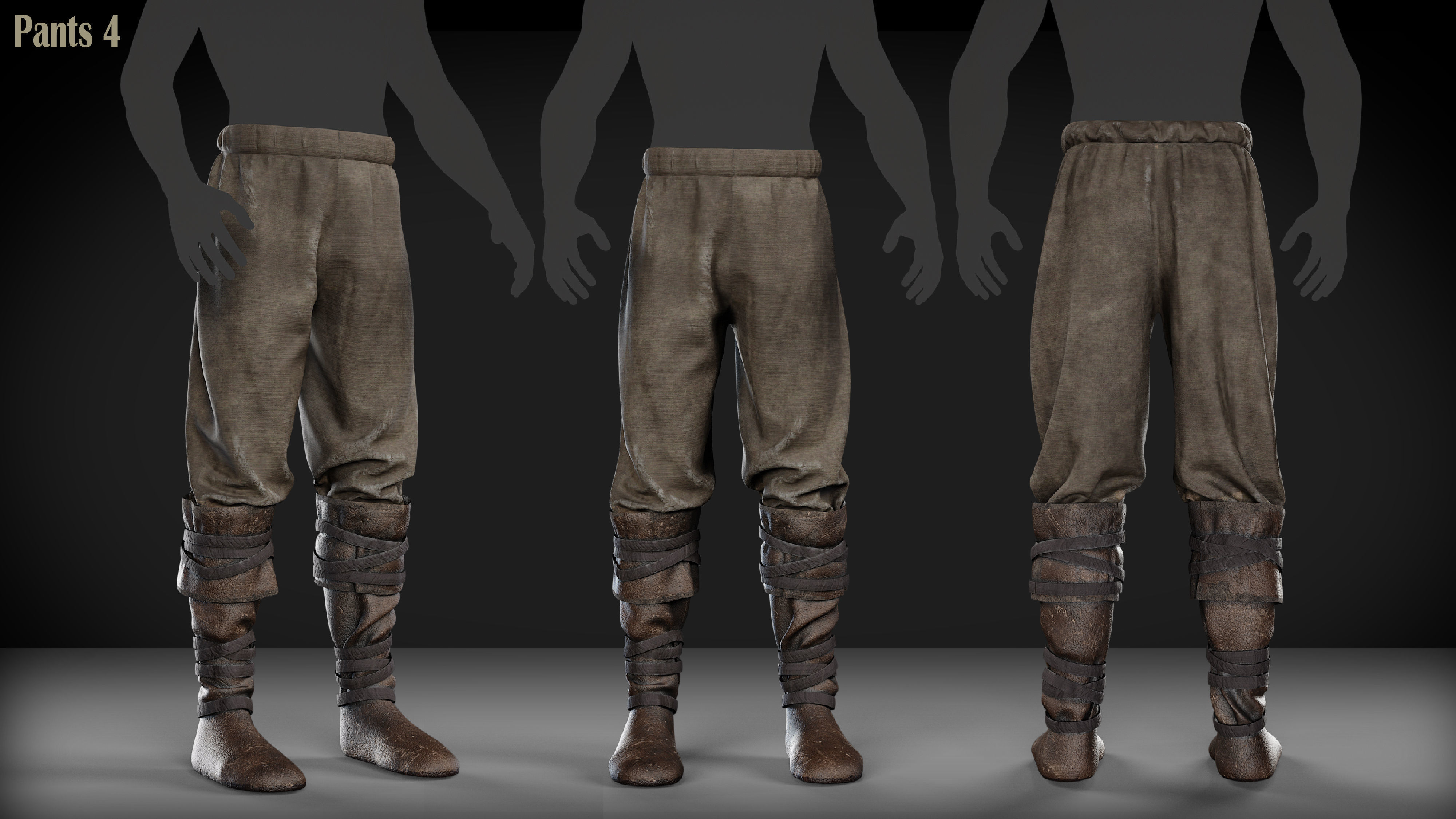 Medieval clothes collection tunic shirt pants shoes _17