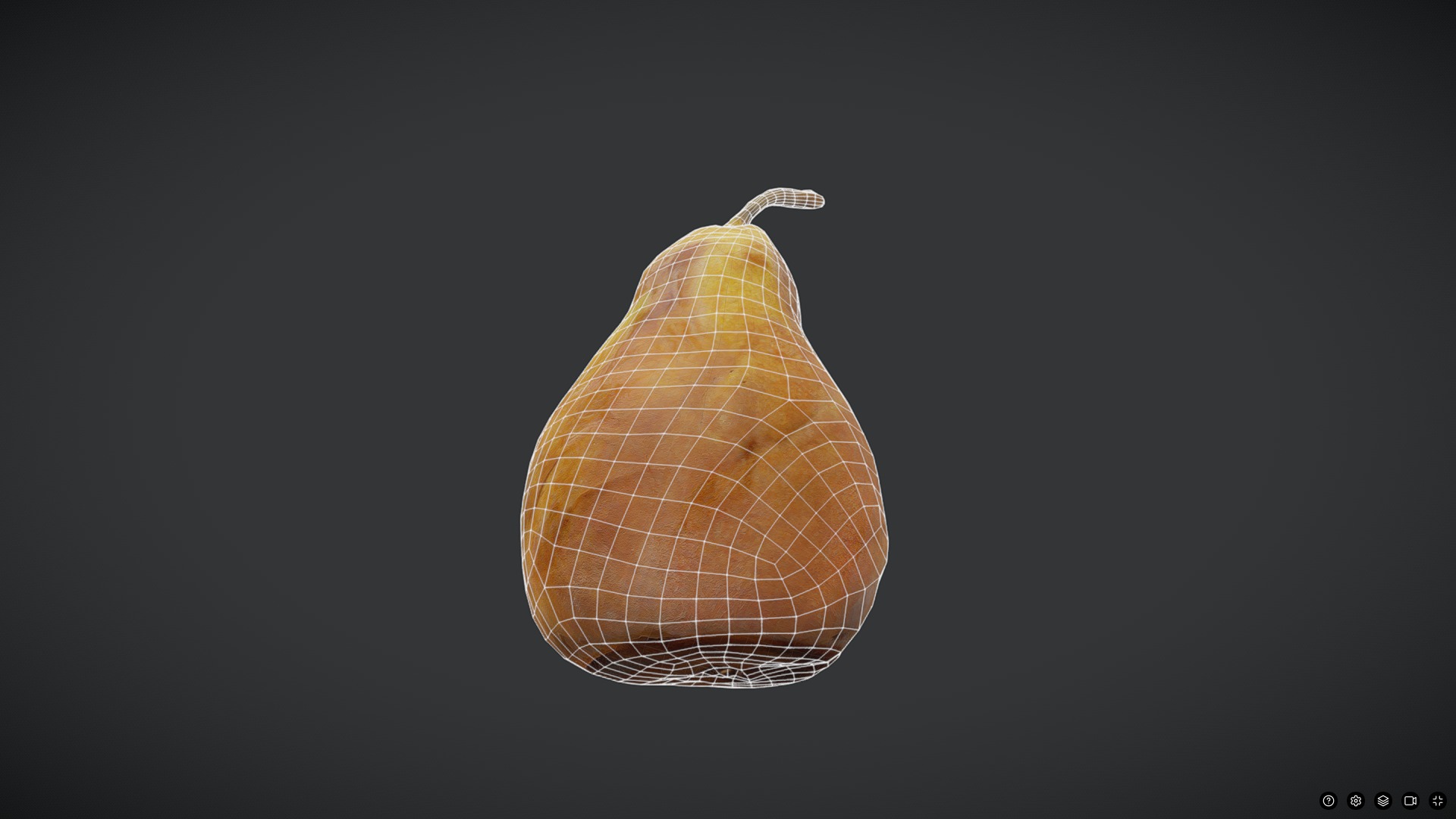 Rotten Pear Low-poly 3D model_4
