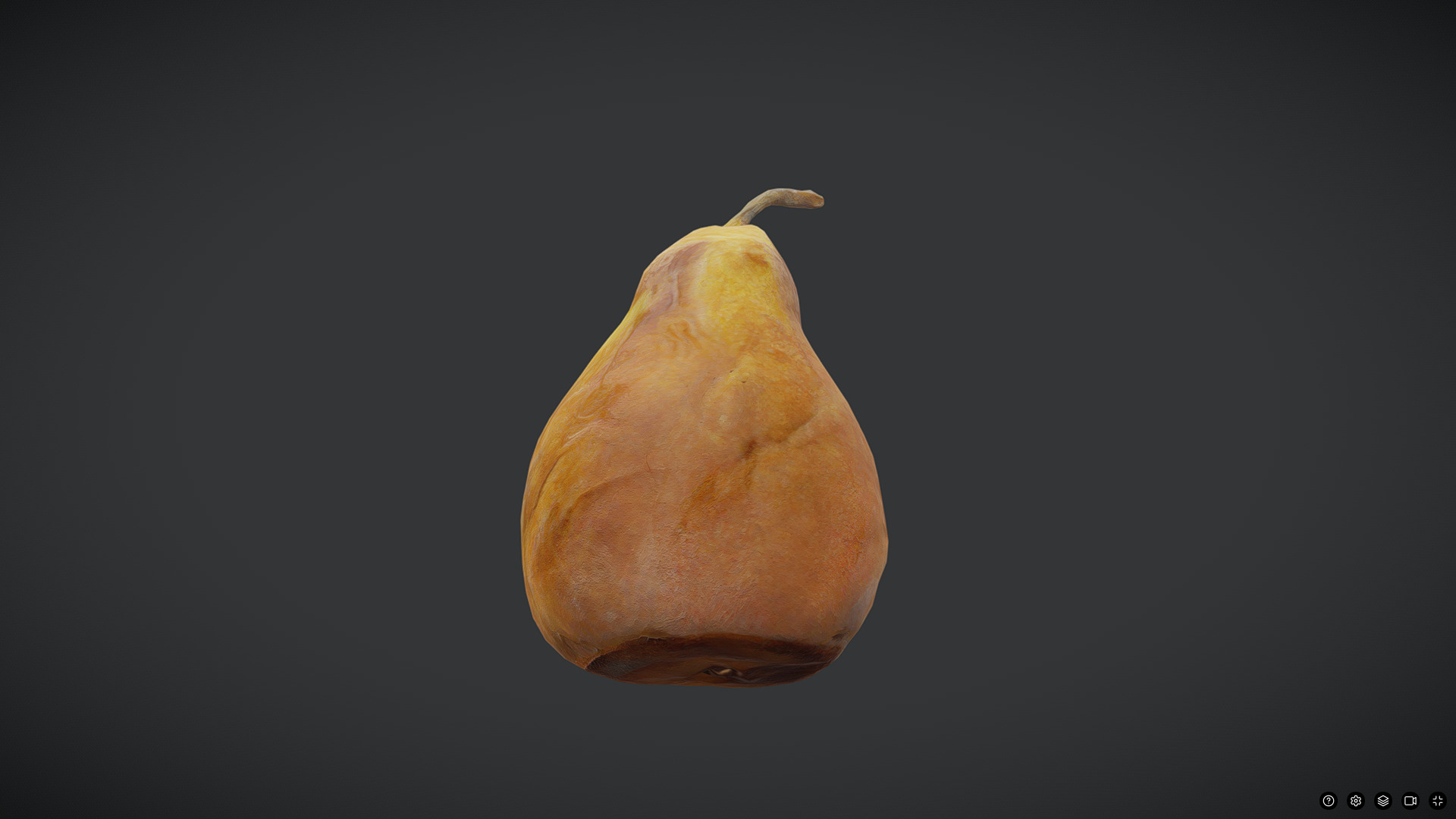 Rotten Pear Low-poly 3D model_3
