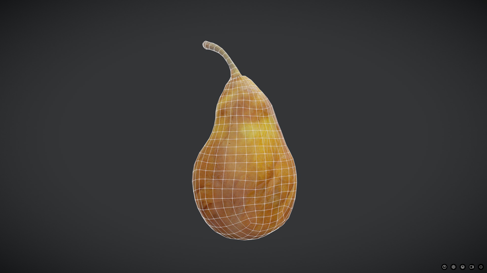 Rotten Pear Low-poly 3D model_2
