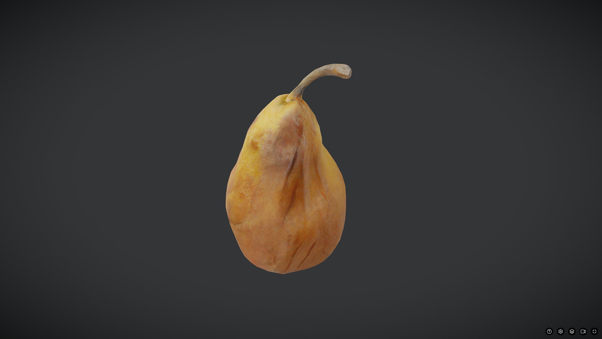 Rotten Pear Low-poly 3D model_5