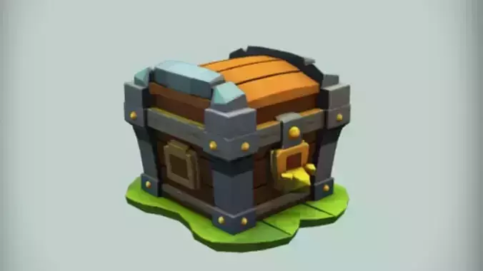 cartoonish treasure chest