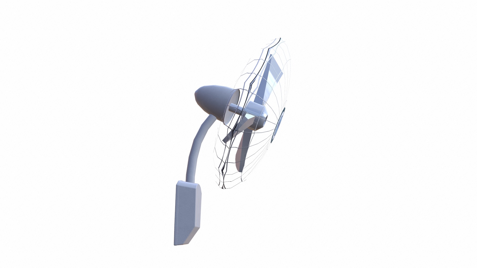 Wall Fan Low-poly 3D model_4