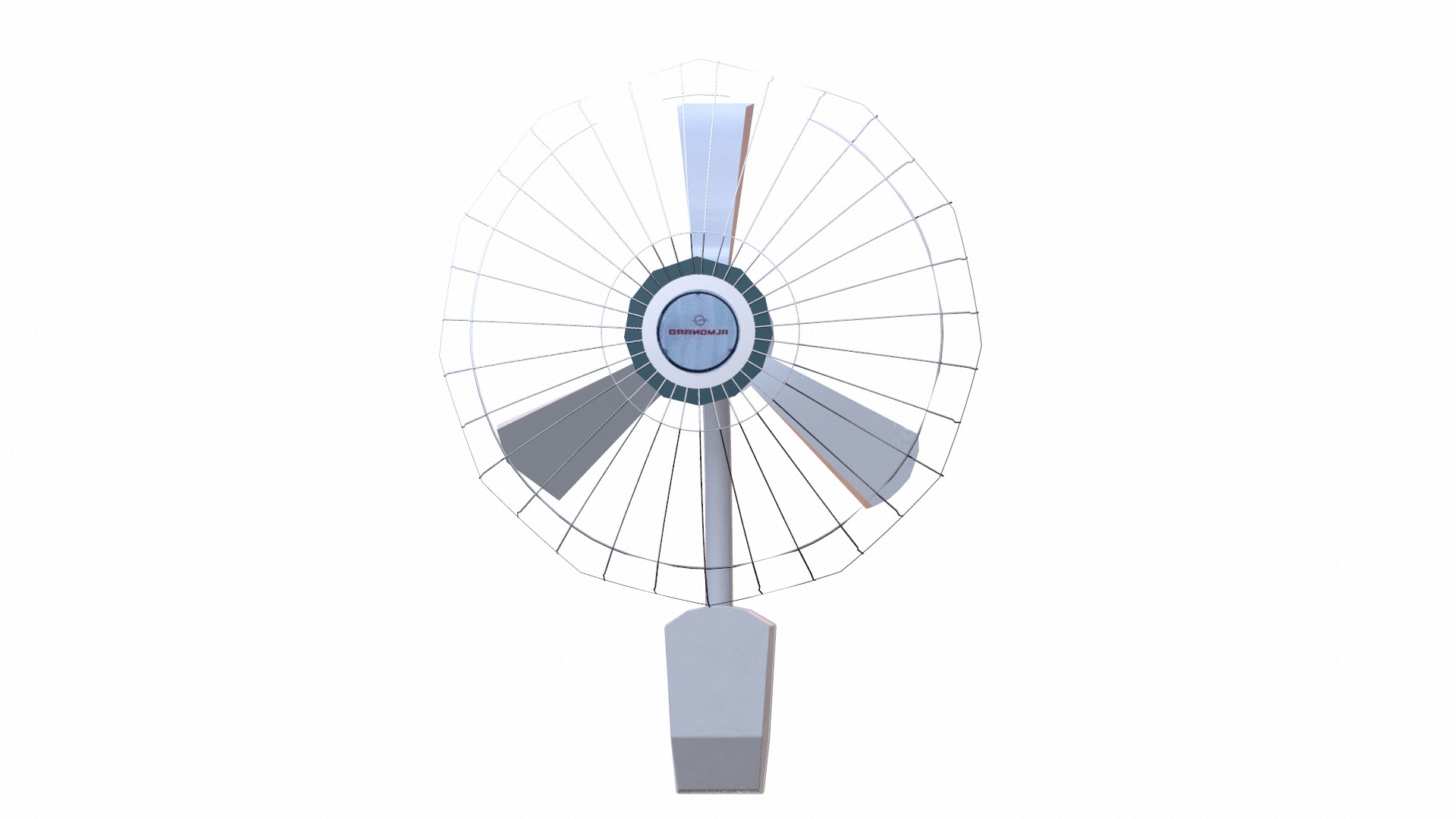 Wall Fan Low-poly 3D model_2