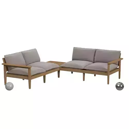 Dunes Teak 5-Piece Sectional