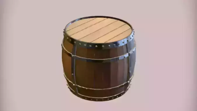 wooden barrel with metal bands